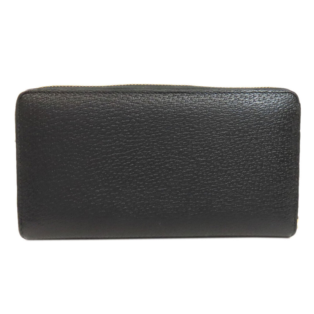 Gucci Zipper Wallet Horsebit Long Leather Round Black